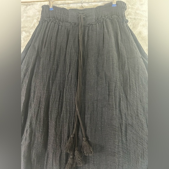 Apiece apart linen drawstring maxi black skirt - Picture 5 of 8